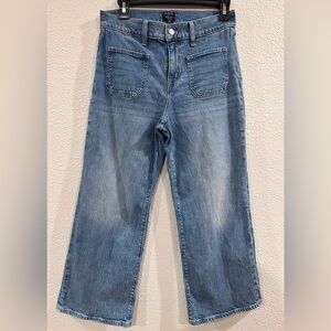 J. Crew Factory Petite Wide Leg Crop Light Blue Jeans
